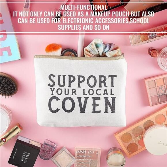 6 Pieces Gothic Moon Witch Tarot Toiletry Makeup Bags Zippered Cosmetics Bag - Picture 7 of 7